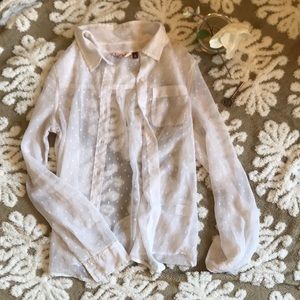 Sexy sheer button up blouse